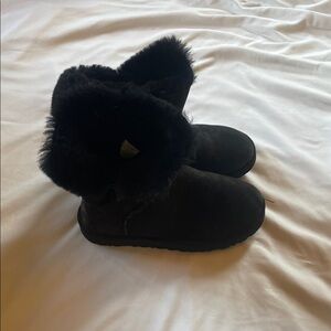 UGG Black Short Sheepskin Fur Booties